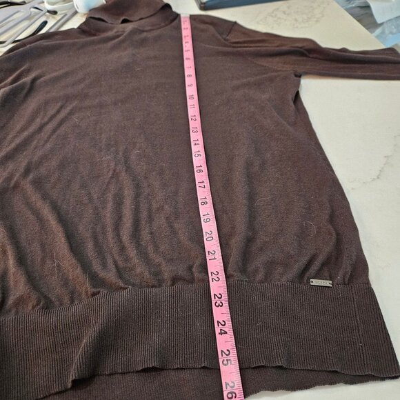 NWT Worth NY Chocolate Chip Cotton Turtleneck Pullover Sweater Large $298 - Picture 5 of 10